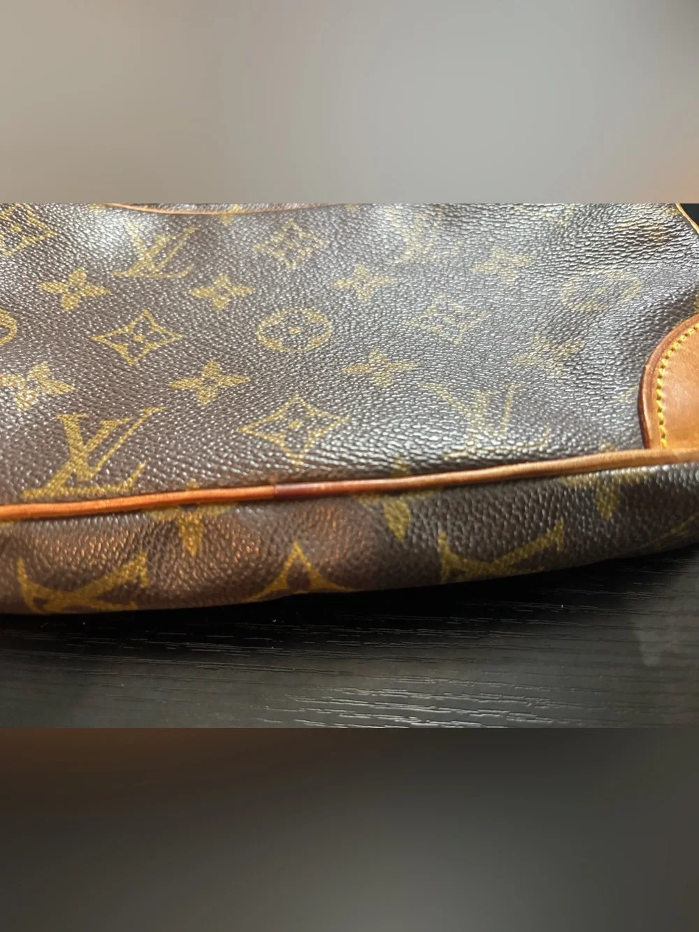 Auth Louis Vuitton Marly Dragonne GM Monogram Canvas Clutch Wristlet Bag Vintage